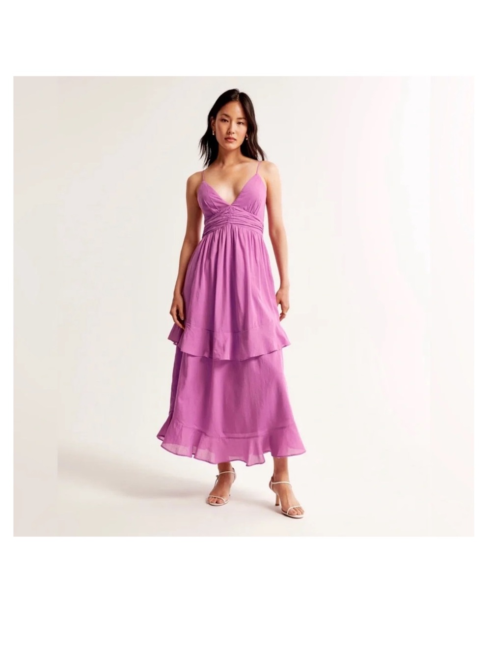 Abercrombie & Fitch Magenta Tiered Maxi Dress